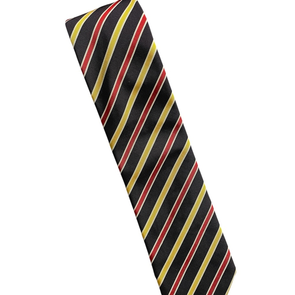 A. Christensen Striped Black, Red, and Yellow Men's Tie tagged new